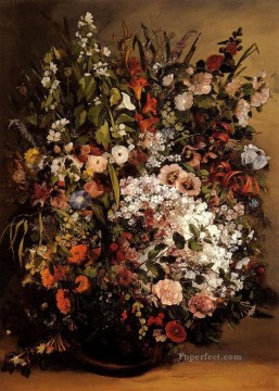 Ramo de flores en un jarrón Realista Pintor del realismo Gustave Courbet Pinturas al óleo